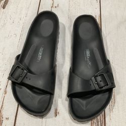 BIRKENSTOCK EVA MADRID BLACK SLIDE SANDAL 