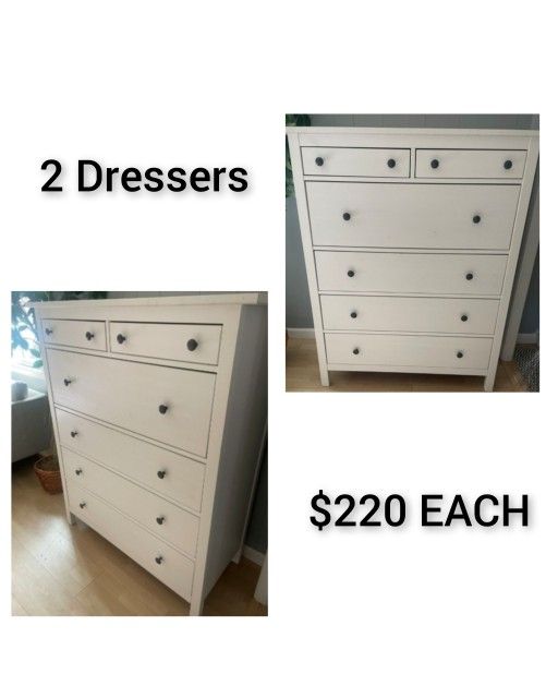 2 White Stain DRESSERS