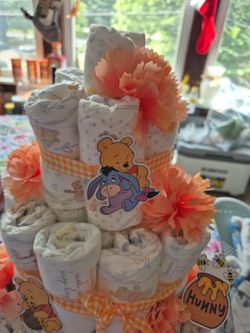 Winnie the pooh diaper cake
