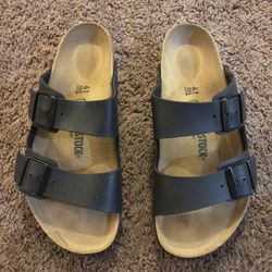 BIRKENSTOCK Arizona Unisex Black Sandals Size 41 Woman 10-10.5 Men 8-8.5