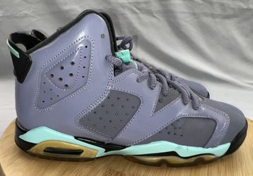 AIR JORDAN 6 VI RETRO GS NEW SIZE 5.5Y IRON PURPLE BLEACHED TURQUOISE 543390 508