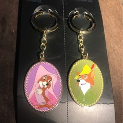 NEW! Loungefly Disney Robin Hood/Robin & Marian True Love Metal Enamel Key Chain