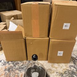 New Glass Carafe 5 Pieces Each 8