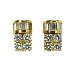 Pair Of Diamond And Gold Earrings
