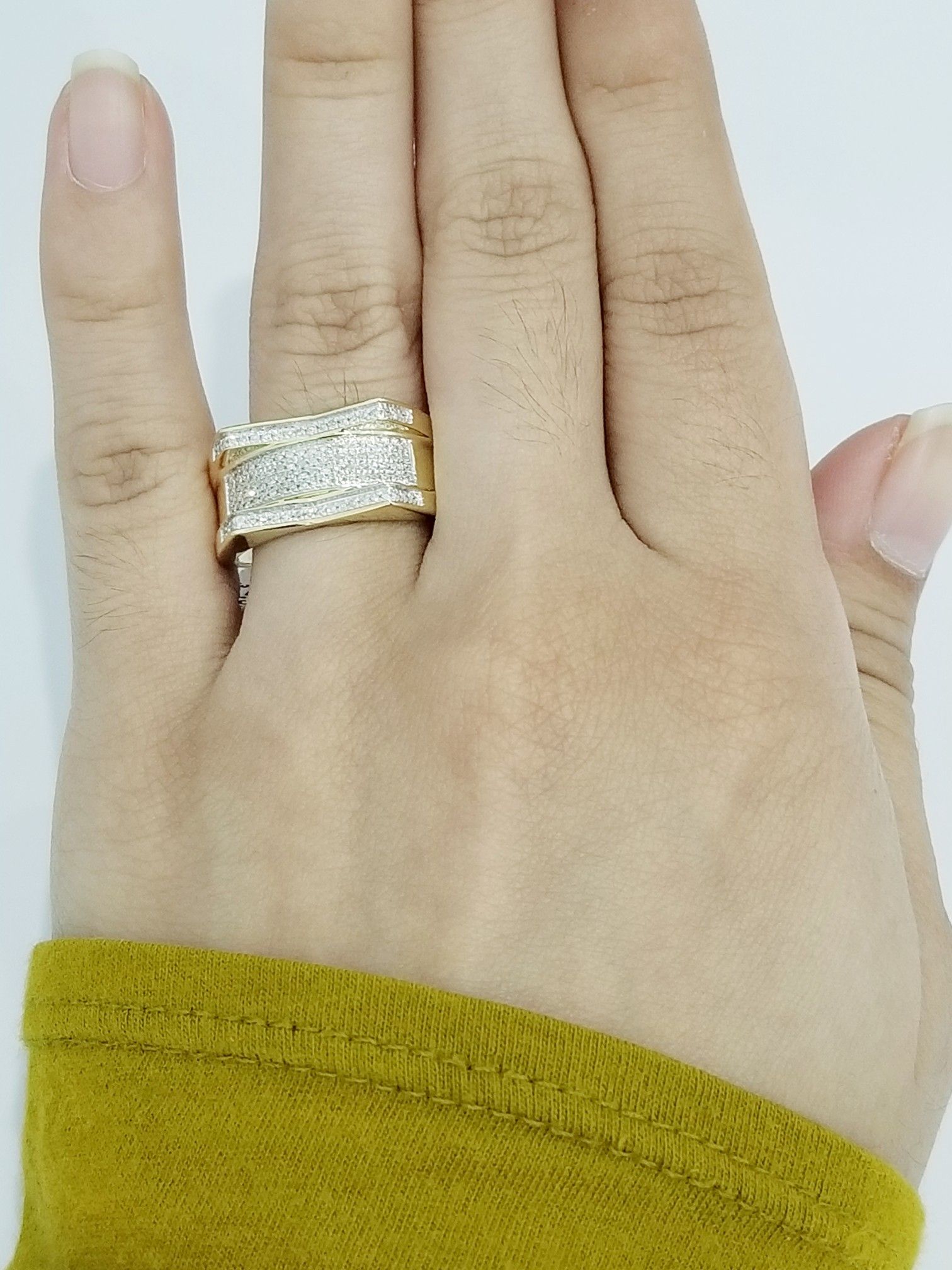 10k Yellow Gold Diamond Wedding Bridal Ring Mans Ring Band