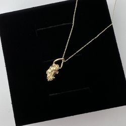 14k Gold Nugget Pendant Necklace 