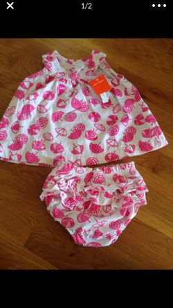 New with tag baby girl Eastern white and pink dress size 3-6 month