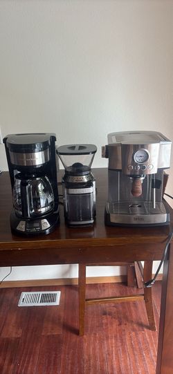 Brim Espresso Machine, Cuisinart Grinder, and Hamilton Beach Coffee Maker Bundle