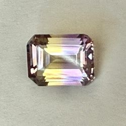 Natural Bolivian Ametrine 2.125 Carat Weight Emerald Cut Purple & Gold BiColor Loose Gemstone