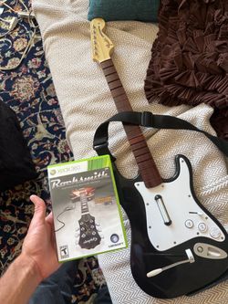 Xbox 360 Rocksmith Game with Guitar Hero Controller