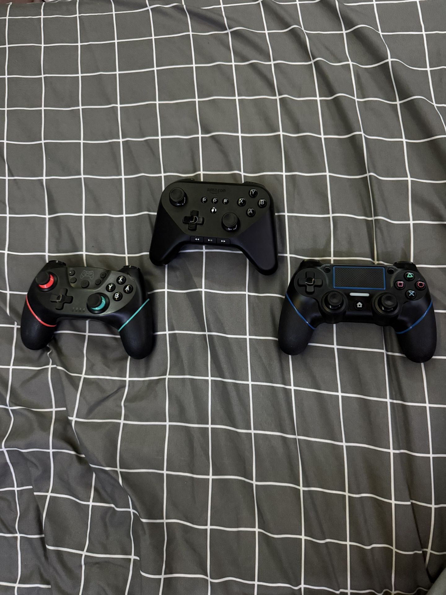 ps4, nintendo, and amazon controllers