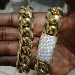 20mm 14k Over  Stainless Steel Miami Cuban Link Chain 24 Inch 