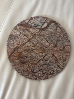 Crate and Barrel 12” Rainforest Brown Marble Cheese Board Platter