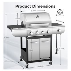 R. W. Flame 4 Burner Propane Gas Grill