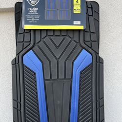 The 4-piece Auto Drive rubber car mats are a universal accessory for the vehicle interior.