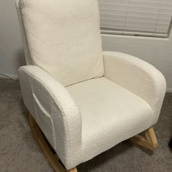   Rocking Chair,Wood Legs With Side Pocket(Pick Up Only)
