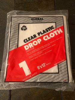 Clear Plastic Drop Cloth (9’ x 12’)