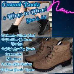 Casual Boots, Size 8-8.5, NEW