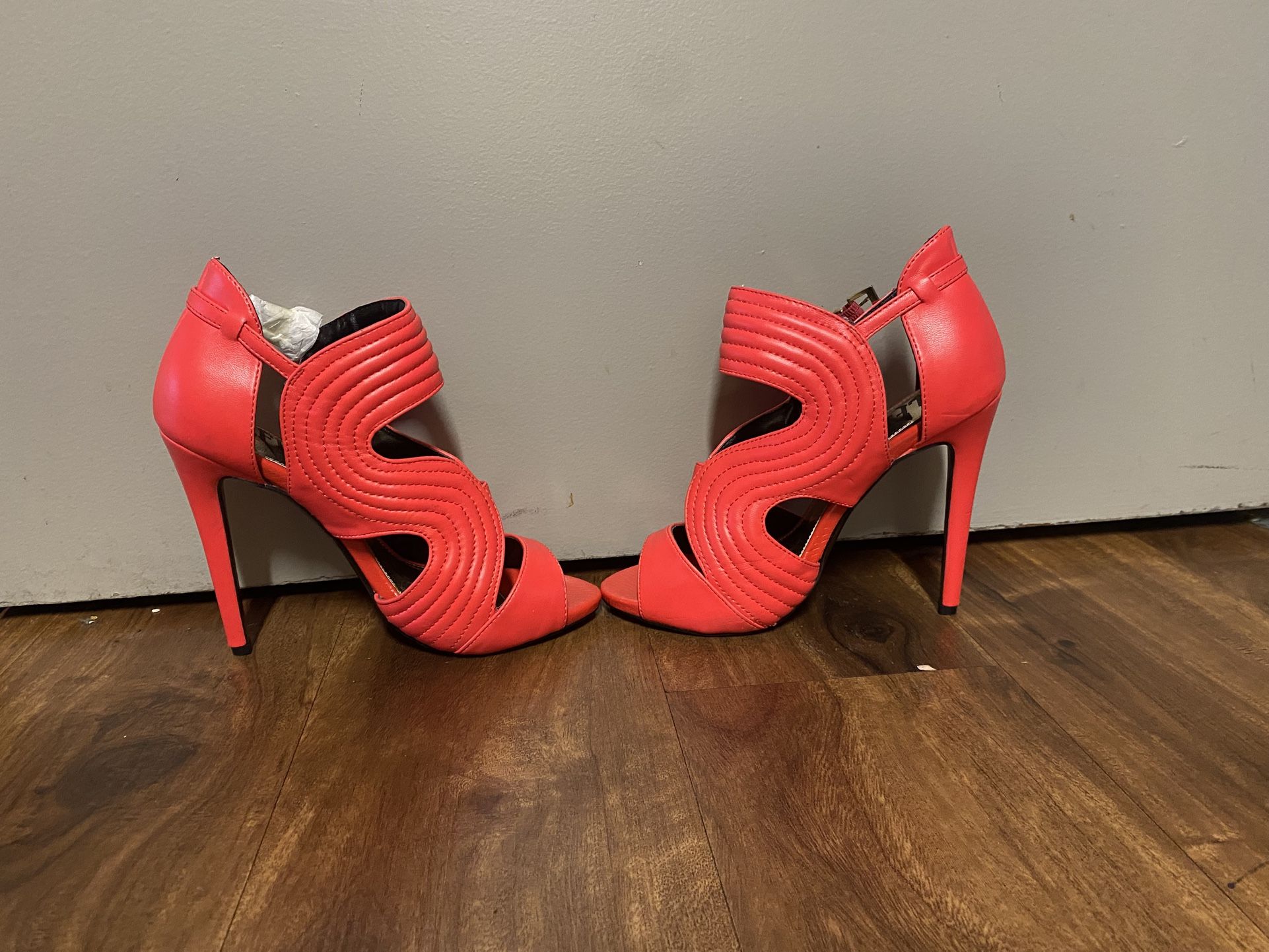 Brand New Woman’s Just For Life brand Coral Orange Strappy High Heel Shoes Up for Sale  