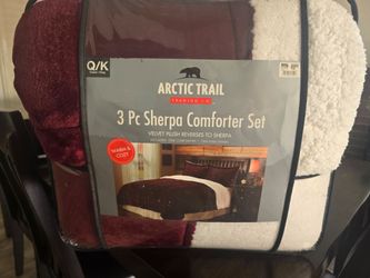 Arctic Trail 3-Piece Sherpa Comforter Set Queen/King