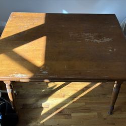 Wood Table With Extending Leaves
