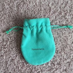 Tiffany & Co Authentic Blue Suede Jewelry Pouch