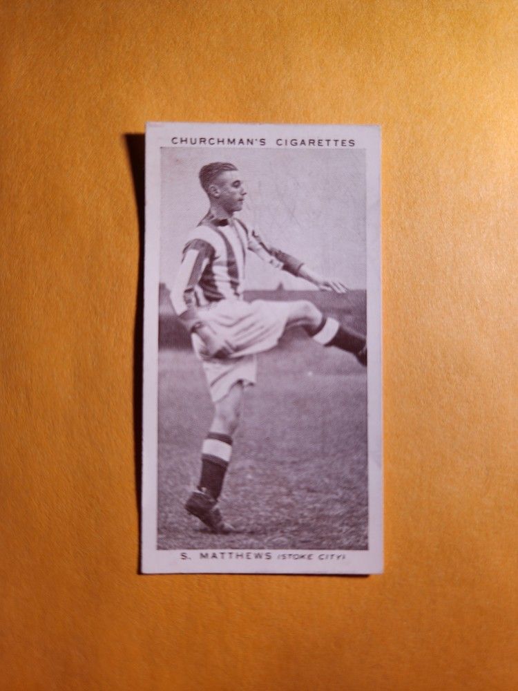 EX 1939 Churchman's Cigarettes Stanley Matthews Tobacco Card #35 Stoke City HOF