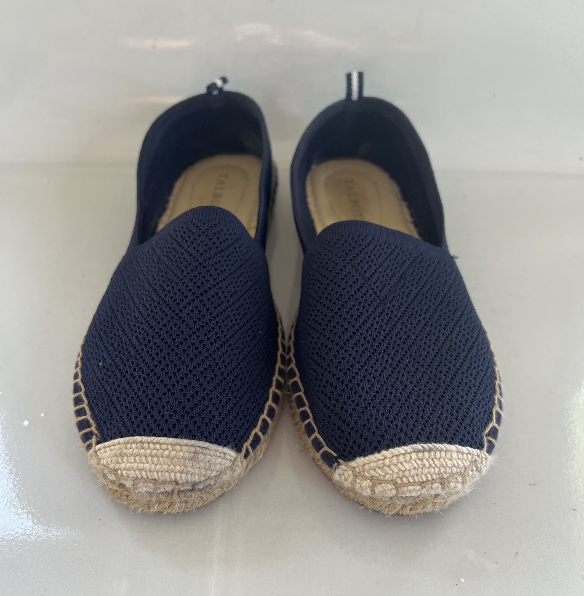 Talbots Navy Espadrilles Loafers Flats Shoes Slip On Closed Toe Blue Womens 8.5  