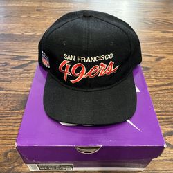Vintage Sports Specialty “Double Line Script”, 49Ers Black Dome Hat