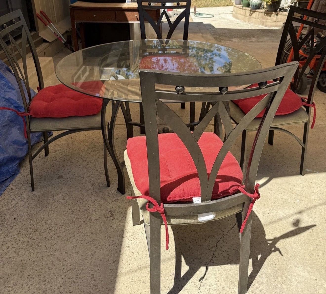Round Glass Top Dining Table