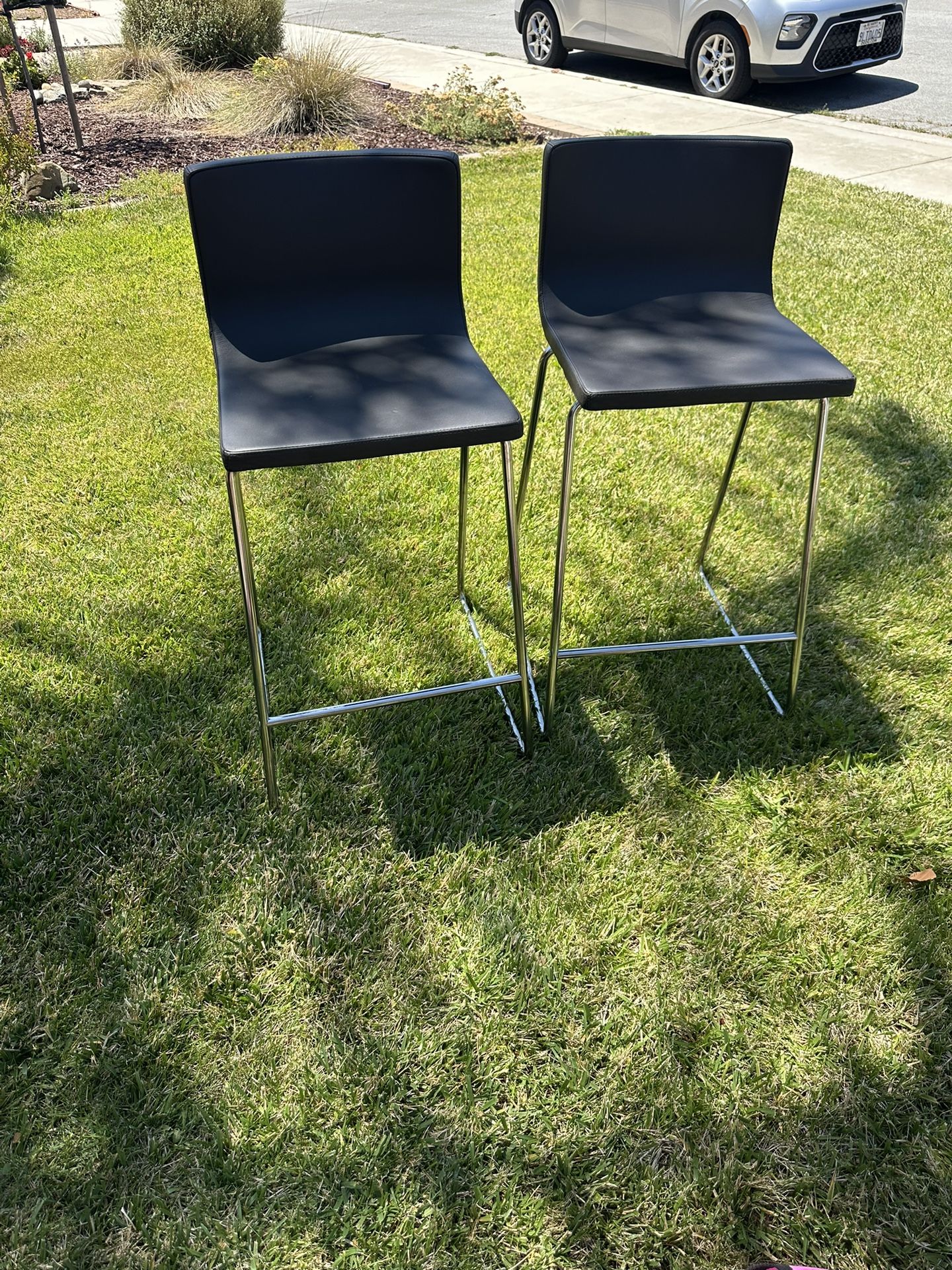 Two Bar Stools with Back