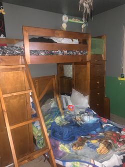 Premium solid wood all-in-one twin workstation loft bed by Coaster Furniture (Model 460133). Originally retailed for over $1,100!