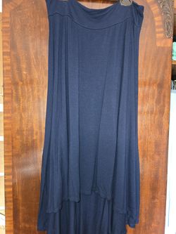 Navy High Low Skirt