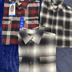 Mens Flannel Shirts,  BRAND NEW, Set Of 3, Size Large/Tall