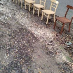 Metal Chairs With Wood Look Finish