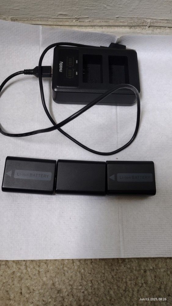 Sony NP-FW50 battery 3 batteries and one charger NP-BX1 With Charger