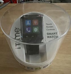 BRAND NEW IN BOX iTime Smart Watch Black Silicone Band Touch Screen Control For Android.  This iTime Smart Watch is the perfect accessory for Android 