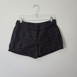 Brown Plaid Shorts