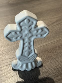 White Cross Statue Decor- Spiritual, Altar Supplies
