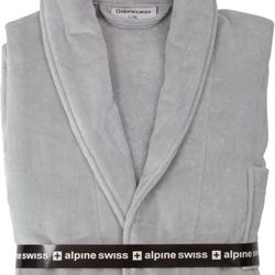 Alpine Swiss Pure Cotton Mens Terry Cloth Bathrobe Super Absorbent Spa Robe