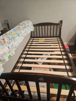 Dark Wood Toddler Bed Frame twin size