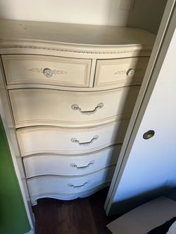 French Provincial Tall Dresser Chest of Drawers