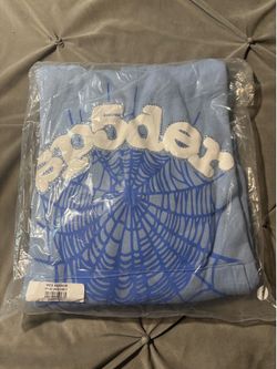Brand new blue rhinestone spider hoodie