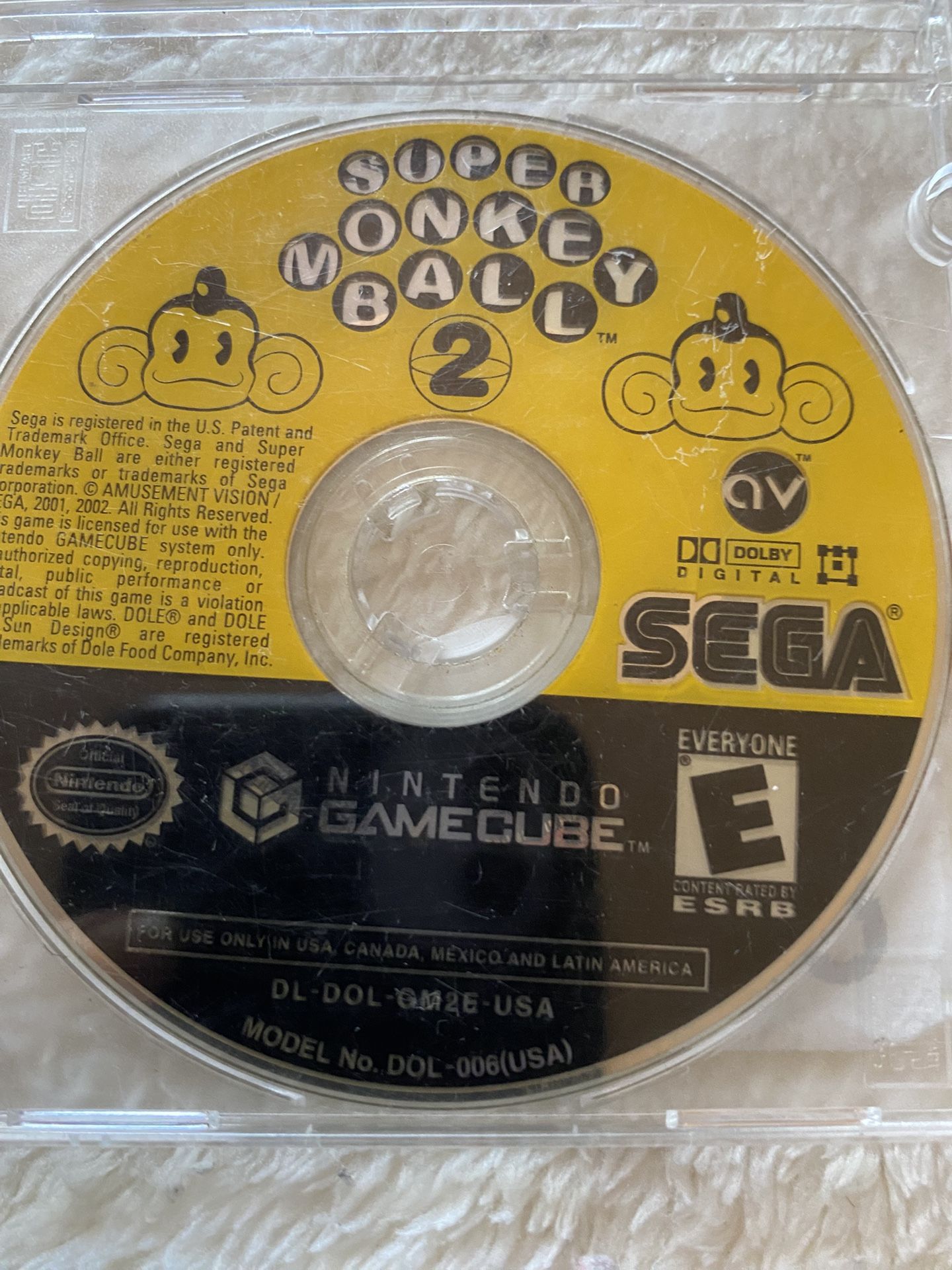 Super Monkey Ball 2 Nintendo GameCube NGC 2002 Video Game Sega DISC ONLY