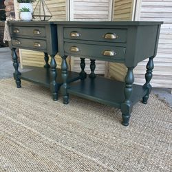 Farmhouse/cottage Large Wood Nightstands/end Tables