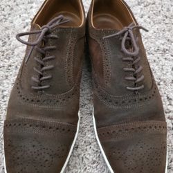US Size 8.5 Allen Edmonds Strand Sneaker, Snuff Brown Suede Leather, PICK-UP ONLY, Retail $300