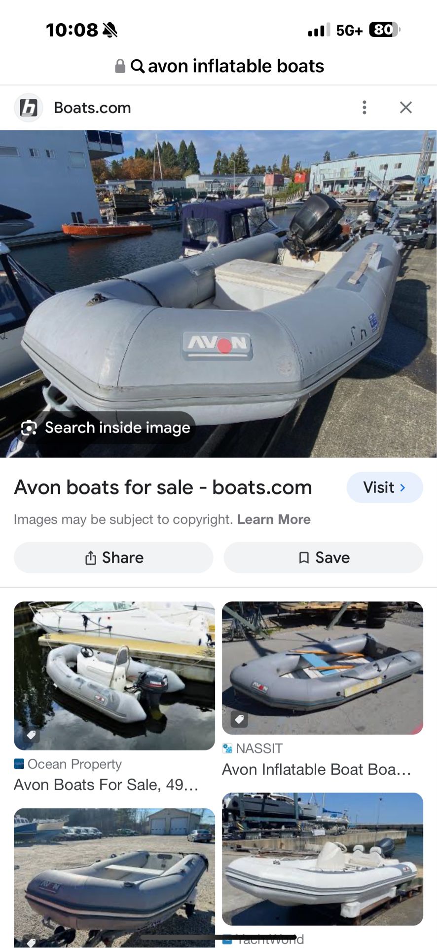 Avon Inflatable Boat And Motor
