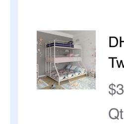 White Metal Triple Bunk