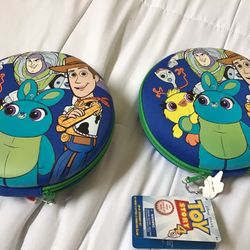 DISNEY PIXAR PAIR OF  CHILDREN  ZIP UP TOY STORY 4 STATIONERY KIT NEW