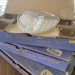 Indiana Glass Vintage Serving Sets NEVER USED!